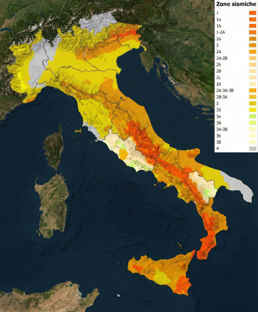 mappa zone sismiche 2025