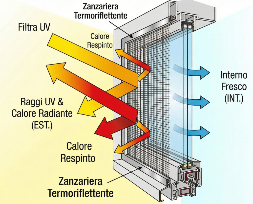 schema zanzariera termoriflettente